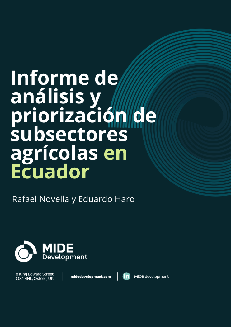 Informe de análisis y priorización de subsectores agrícolas en Ecuador